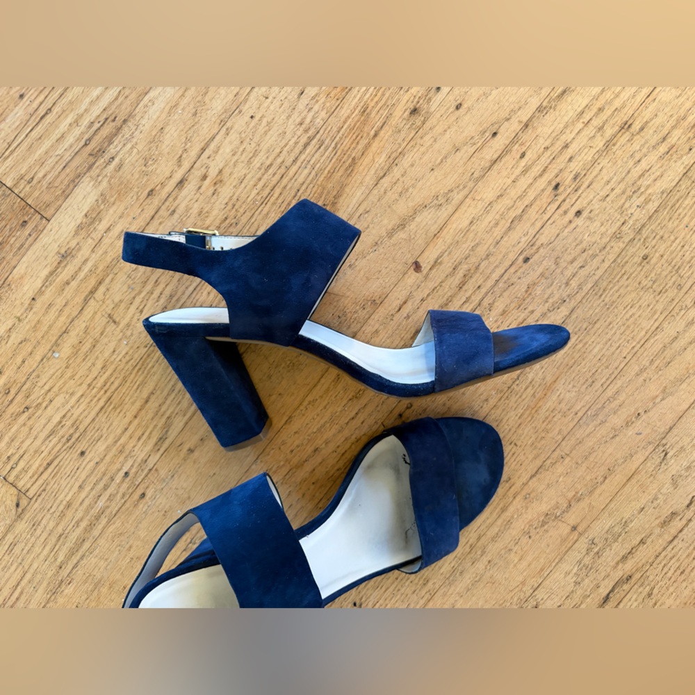 Cole Haan Octavia block heel suede sandal Marine blue - Picture 7 of 14
